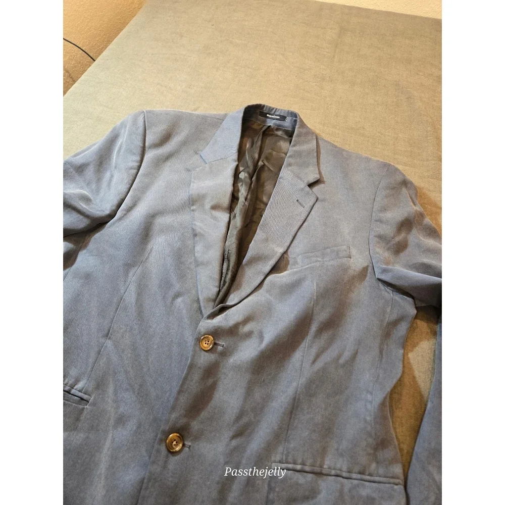 Vintage Polo Ralph Lauren Lyocell Blazer Sport Coat Blue Mens 42T Made Canada